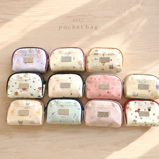 กระเป๋าสตางค์ใบสั้น กระเป๋าเงินผู้หญิง KEPT Pocket Bag 2 ช่อง ขนาด 6 นิ้ว รวมลาย พร้อมกล่อง