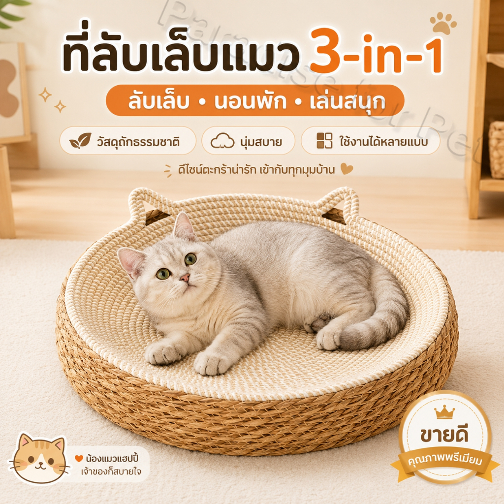 ที่ลับเล็บแมว(รูปอ่าง) ของเล่นแมว ที่นอนแมว 2 in 1 แผ่นลับเล็บ ที่ฝนเล็บสัตว์เลี้ยง มีหลายแบบ หลายขนาด