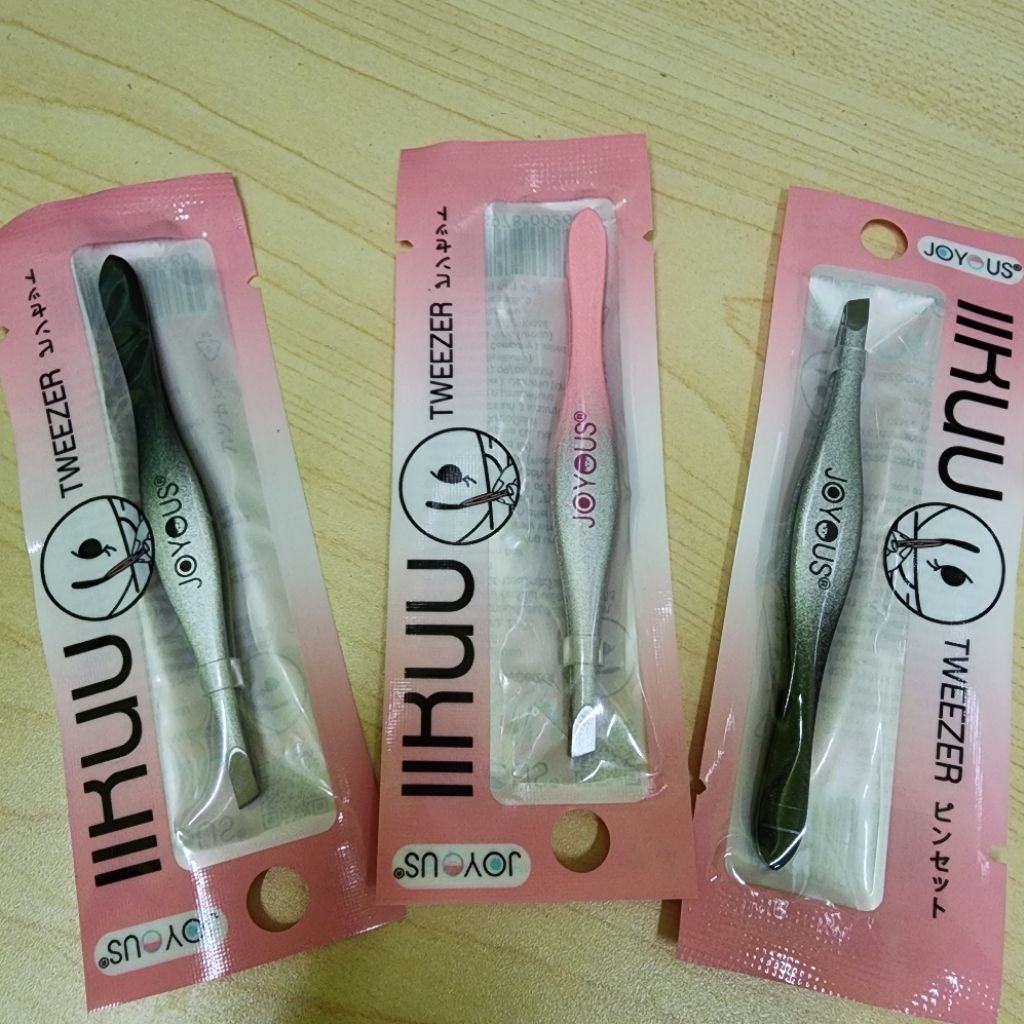 แหนบ ของแท้ สุดคุ้ม ใช้ถอนขนทุกชนิด จอยอัส Tweezer joyous brand mix color
