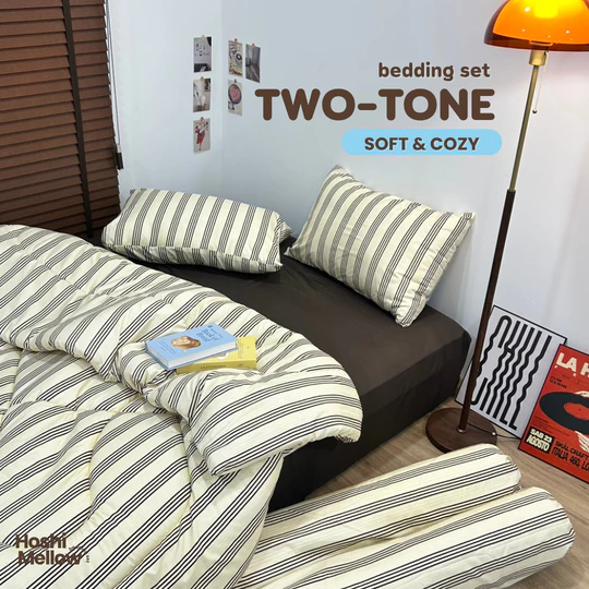 ชุดเครื่องนอน 6 ชิ้น ผ้านวม 70x90 นิ้ว ผ้าคอตตอนแท้ ผ้าปูมุมสูง 11 นิ้ว