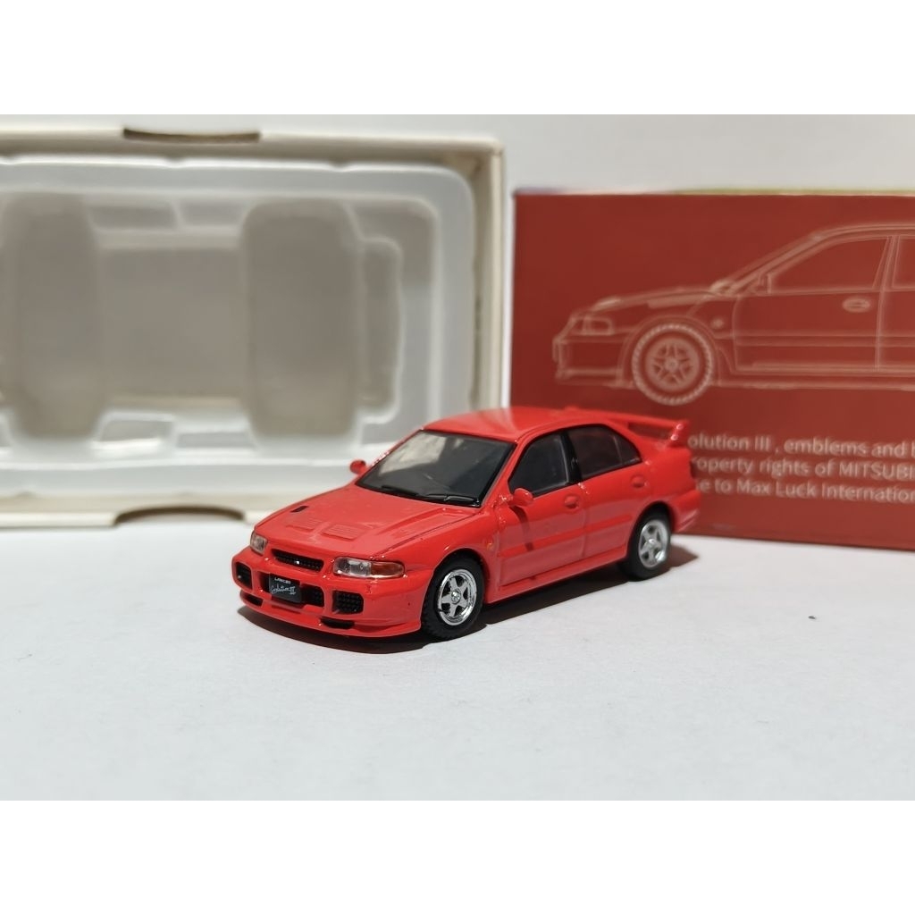 Mitsubishi Lancer Evolution III Evo 3 สีแดง JKM 1/64 รถโมเดล Diecast พร้อมกล่อง ของสะสม JDM 🚗💨🔥