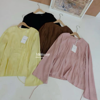 Heartmade-Mikku top🪞🤎(สินค้าพร้อมส่งสีพื้น/ลายจุด(ใหม่)🤏🏻👀