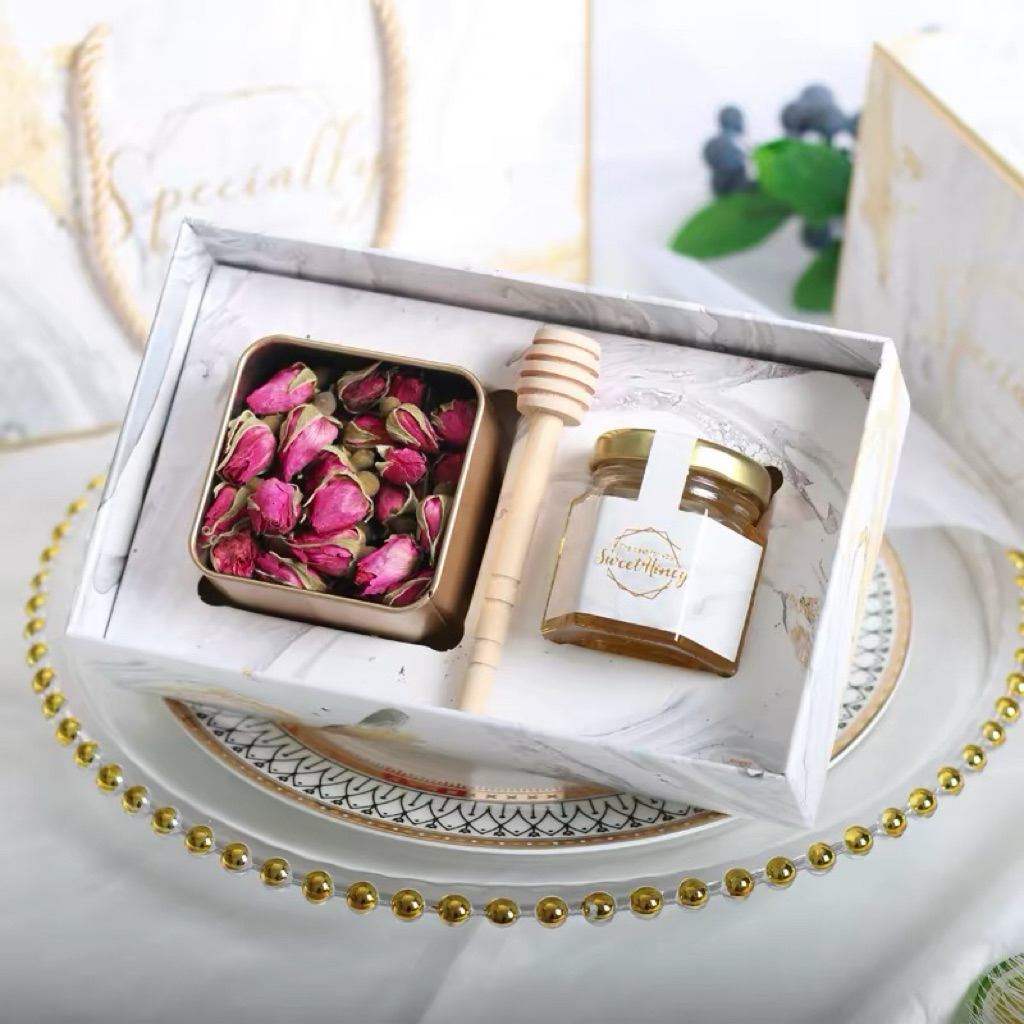ชุดของขวัญชาดอกไม้ ชากุหลาบ Giftset Two Tone Tea ของขวัญปีใหม่ แลกของขวัญ ดำหัวผู้ใหญ่ ของรับไหว้ ของขวัญวันแม่