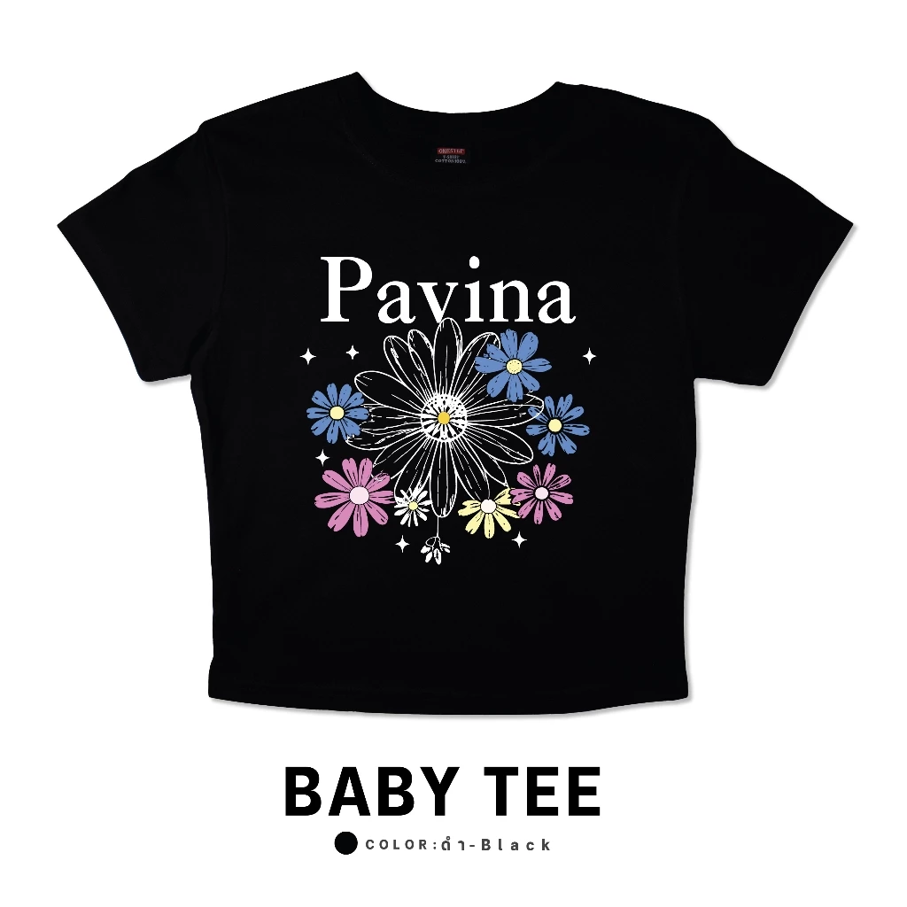 ONESTEP BABY TEE l เนื้อผ้านุ่ม Super Soft ผลิตจาก cotton แท้ 100% หนานุ่ม อย่างดี ใส่สบาย ไม่ร้อน ลาย PAVINA 298 - Wome