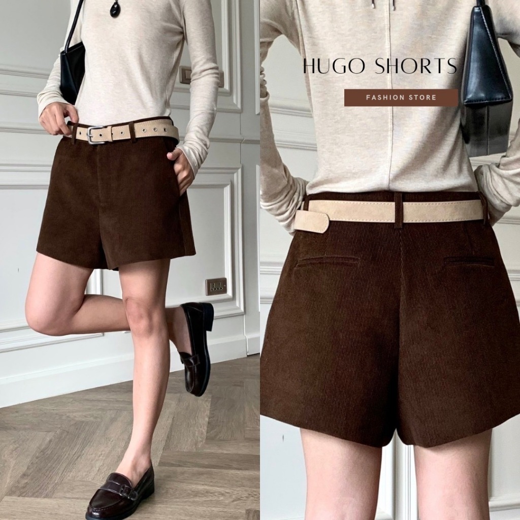 [ขายดีที่สุด!หยิบใส่ได้บ่อย]ลด30%+ร้าน100฿+ส่งด่วนฟรี! Fashoinstore-Hugo shorts-กางเกงขาสั้นลูกฟูก(858)