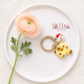 "พวงกุญแจ น้องแมวโดนัทจอมซน (Cat Donut Keychain) น่ารักมุ้งมิ้งที่สุด" alloy dogclips Hm665