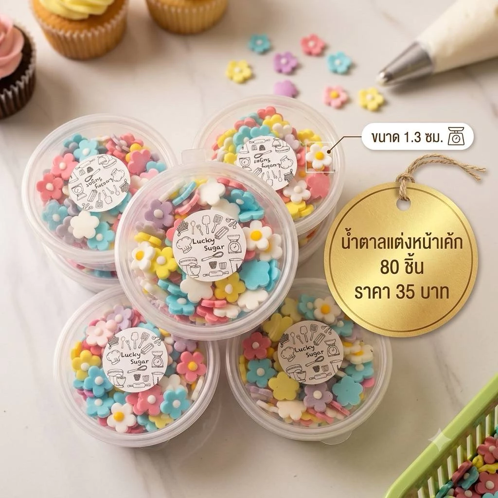 ดกอไม้ฟองดองดอกไม้ทานได้ดอกบ๊วยจิ๋วๆขนาด1.3cm1กระปุก80ชิ้น35บาท