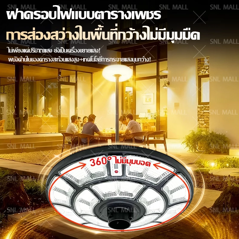 ไฟโซล่าเซลล์ UFO ไฟถนน LED แสงสีขาว Solar Street Light รับประกัน 30 ปี thumbnail 6