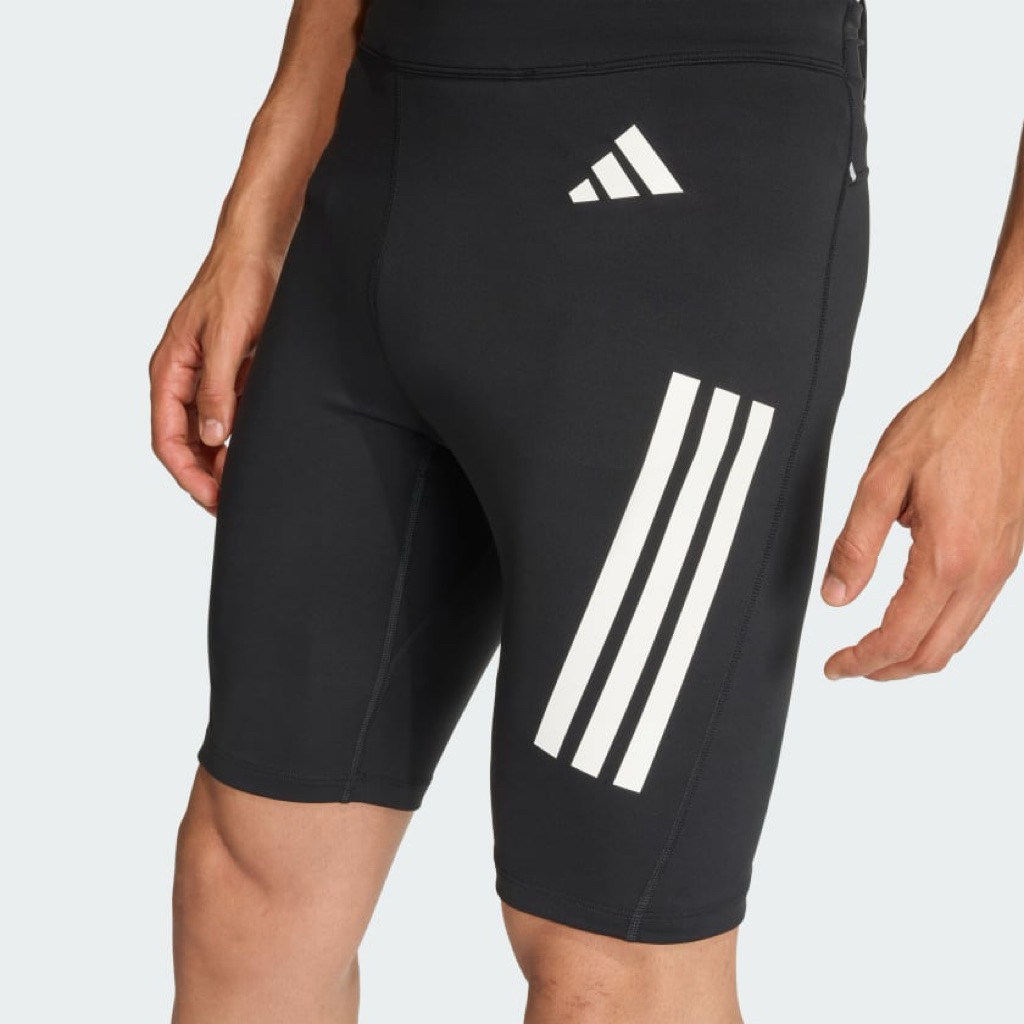 กางเกงรัดรูปวิ่งผู้ชาย Adidas ADI365 ICONIC RUNNING SHORT TIGHT สีดำ