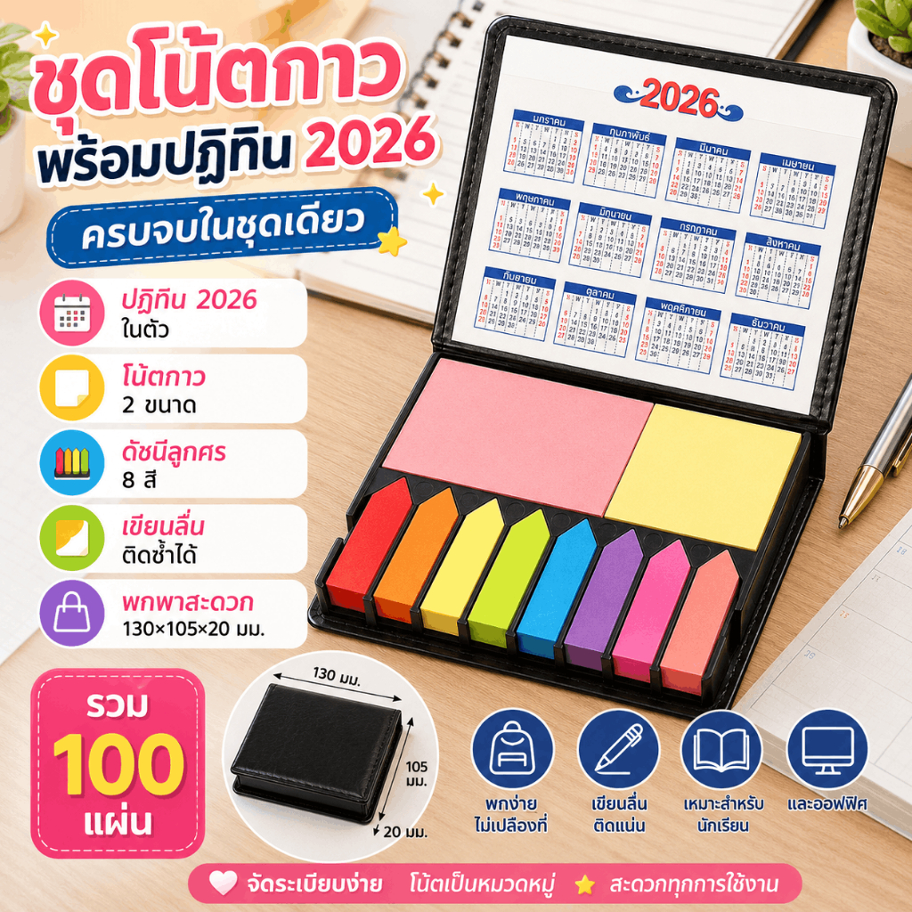 เครื่องเขียนกระดาษแบบใช้ซ้ำได้ กระดาษโน้ตแบบมีกาวในตัว สติกเกอร์ดัชนีสำนักงานที่เป็นมิตรต่อสิ่งแวดล้อม สติกเกอร์ลูกศร