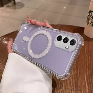 เคสใสชาร์จไร้สาย ใช้สำหรับ SAMSUNG A12 M12 A13 A23 A24 A32 A04S แม่เหล็ก กันกระแทก