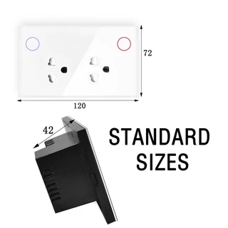Tuya Zigbee Double Socket plug ปลั๊กไฟฝังผนัง อัจฉริยะแบบ 2 เต้าเสียบ 15A 220V รุ่น RY-PZ