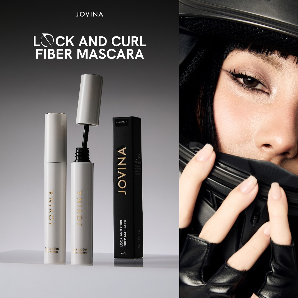 JOVINA Lock & Curl Fiber Mascara มาสคาร่าโจวีน่า Mascara มาสคาร่า สูตรใหม่จากเกาหลี ยกขนตาให้เด่นชัด ล็อกความงอนอยู่ทน