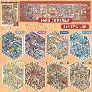 [Stock Up Series] สติกเกอร์ภาพทิวทัศน์จำลองขนาดเล็ก สำหรับตกแต่งสมุดบันทึก DIY และช่วยผ่อนคลายความเครียด