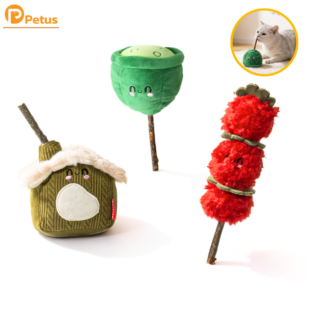 ของเล่นแมว Catnip Toy 3 ดีไซน์สุดน่ารัก วัสดุนุ่ม ปลอดภัย แคทนิปเกรดพรีเมียม ช่วยดึงดูดความสนใจ Petus Pet