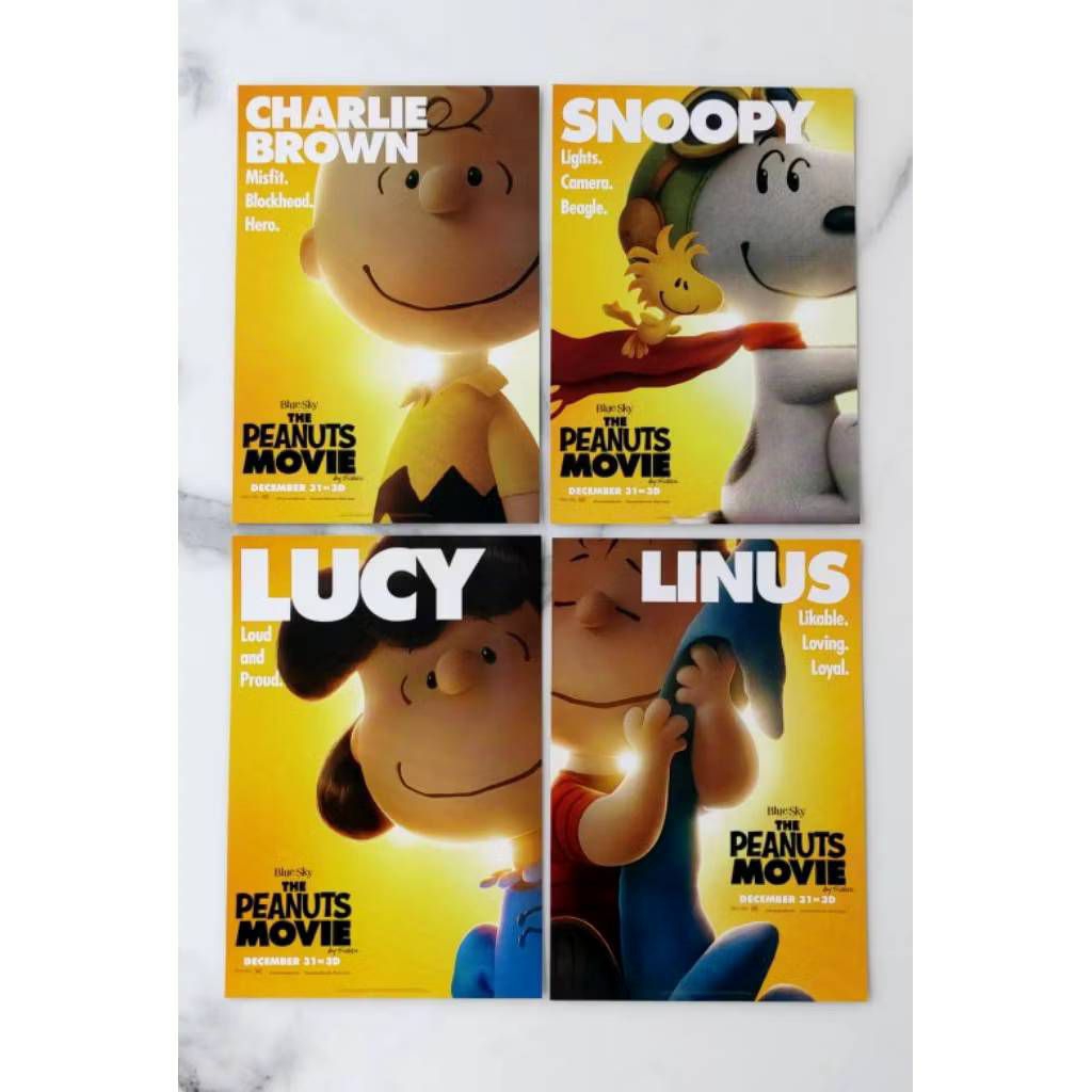 Postcard สนูปี้ แอนด์ ชาร์ลี บราวน์ เดอะ พีนัทส์ มูฟวี่" (The Peanuts Movie) ของแท้ลิขสิทธิ์จากภาพยน