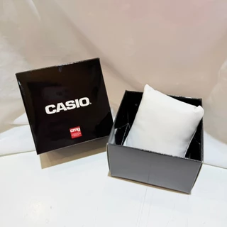 CASIO กล่องใส่นาฬิกา กระดาษแบบเงาอย่างดี สีดำ พร้อมหมอนรอง