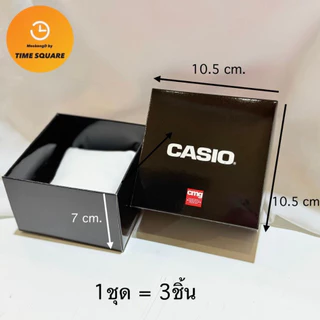CASIO กล่องใส่นาฬิกา กระดาษแบบเงาอย่างดี สีดำ พร้อมหมอนรอง