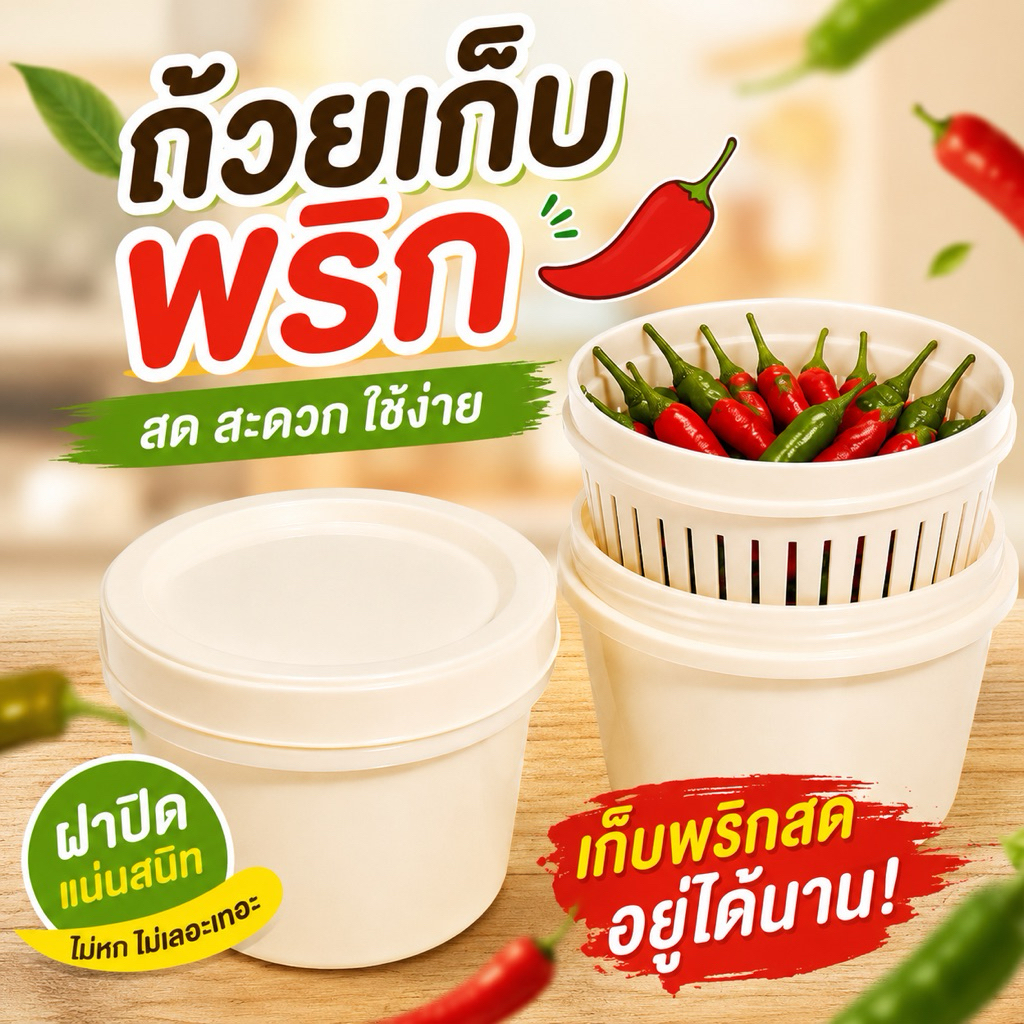 ถ้วยใส่ผัก 2 ชั้น (แบบทึบ) กันน้ำขัง พร้อมฝาปิด เก็บผักสดได้นาน  ดีไซน์มินิมอล กันชื้น ไม่อับ ช่วยยืดอายุผักให้สดนาน