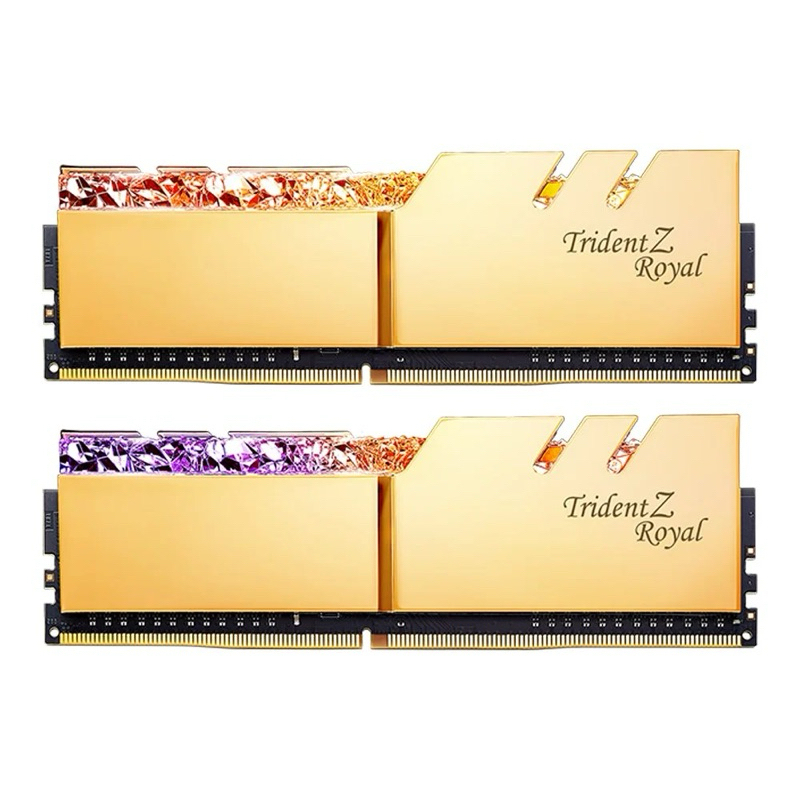 แรม RAM DDR4/3200 G.SKILL TRIDENT Z ROYAL RGB GOLD (8GBx2) 16GB BUS3200 ประกัน LT