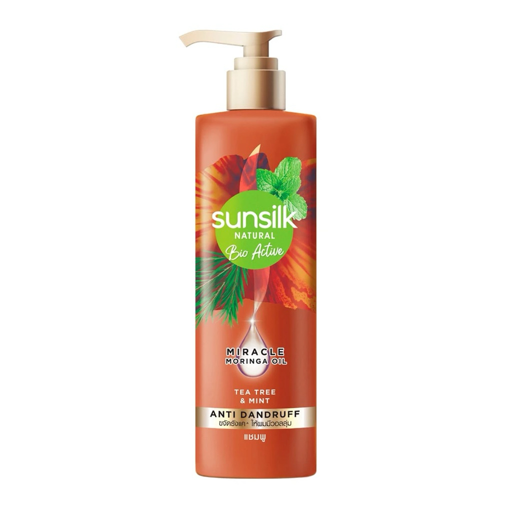 SUNSILK Natural Shampoo BioActive TeaTreeMint AntiDandruff ซันซิลเนเชอรัลไบโอแอคทีฟ ทีทรีแอนด์มิ้นท์ แอนตี้แดนดรัฟ 380มล