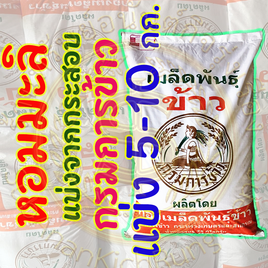 เมล็ดพันธุ์ข้าว เจ้า หอมมะลิ 105 และ กข15 ( แบ่ง 5-10 กิโลกรัม ) แบ่งจากกระสอบ กรมการข้าว