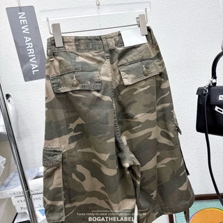 ขาสั้นเอวต่ำลายทหาร Vintage camo cargo shorts