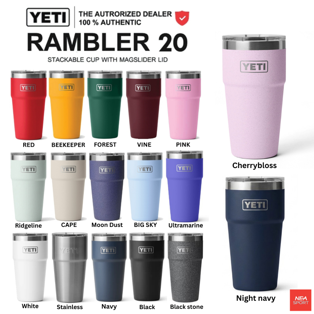 YETI RAMBLER 20 OZ STACKABLE CUP WITH MAGSLIDER LID แก้วเก็บความเย็น เยติ ลิขสิทธิ์แท้