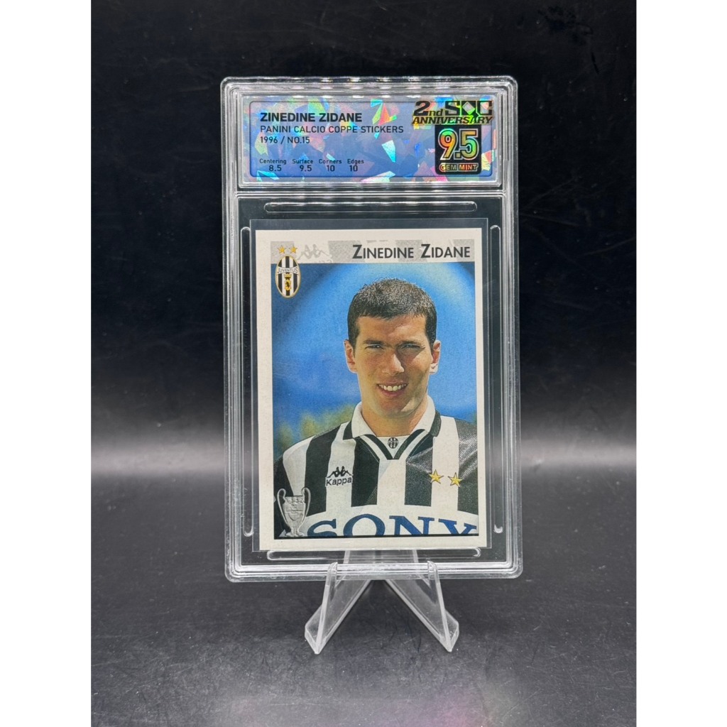 Zinedine Zidane - 1996 Panini Calcio Coppe Stickers - #15 - SQC 9.5 Gem Mint
