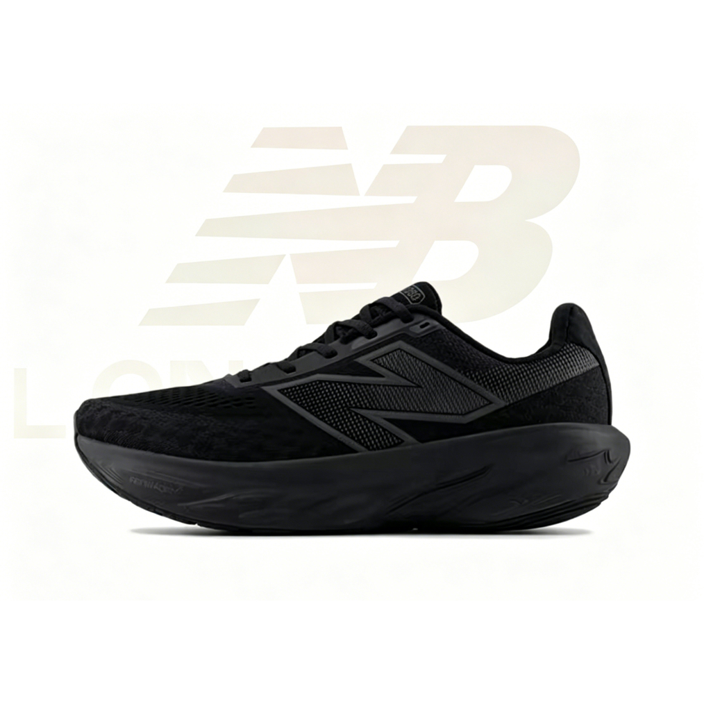 NB Fresh Foam X 1080v14 รองเท้าวิ่ง / รองเท้าสวมใส่ประจำวัน สีดำทั้งคู่ อัปเปอร์ผ้าตาข่ายแจ็คการ์ดสามชั้นระบายอ