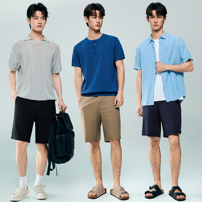 GIORDANO (Online Exclusive) กางเกงขาสั้นผู้ชาย Men's Regular Cotton Shorts 13106309