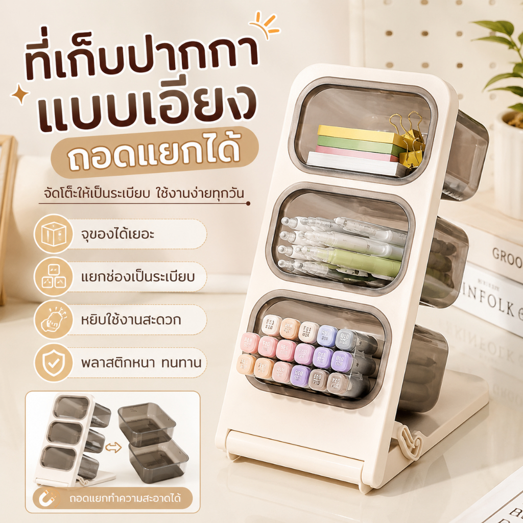 กล่องเก็บของอเนกประสงค์ดีไซน์สวยงามนี้เหมาะอย่างยิ่งสำหรับการจัดเก็บเครื่องเขียนและเครื่องสำอาง