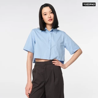 Yuedpao Ultimate Stretch - Women's Crop Short Sleeve Shirt (Relaxed Fit) เสื้อเชิ้ตครอปผู้หญิง เสื้อเชิ้ตผู้หญิงแขนสั้น