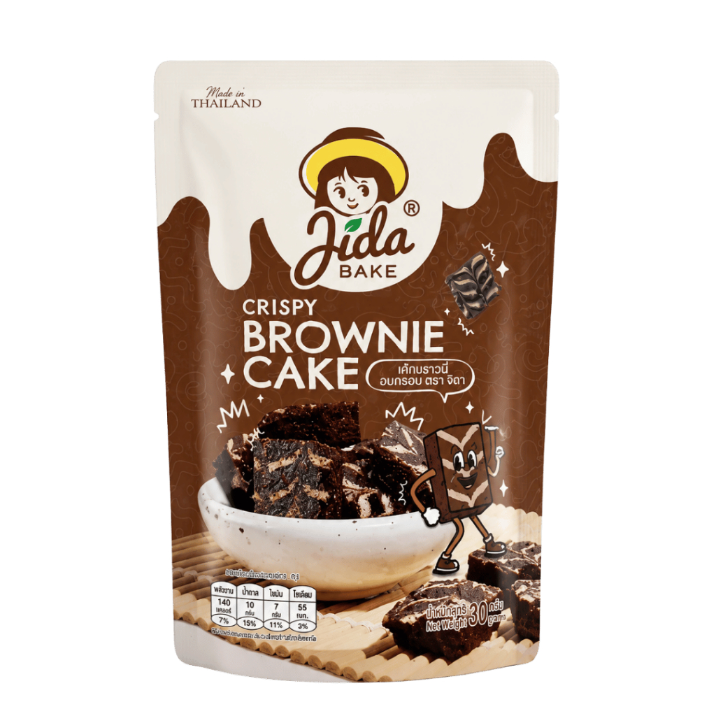 JIDA Crispy Brownie Cake เค้กบราวนี่อบกรอบ ขนาด 30 กรัม ตรา จิดา