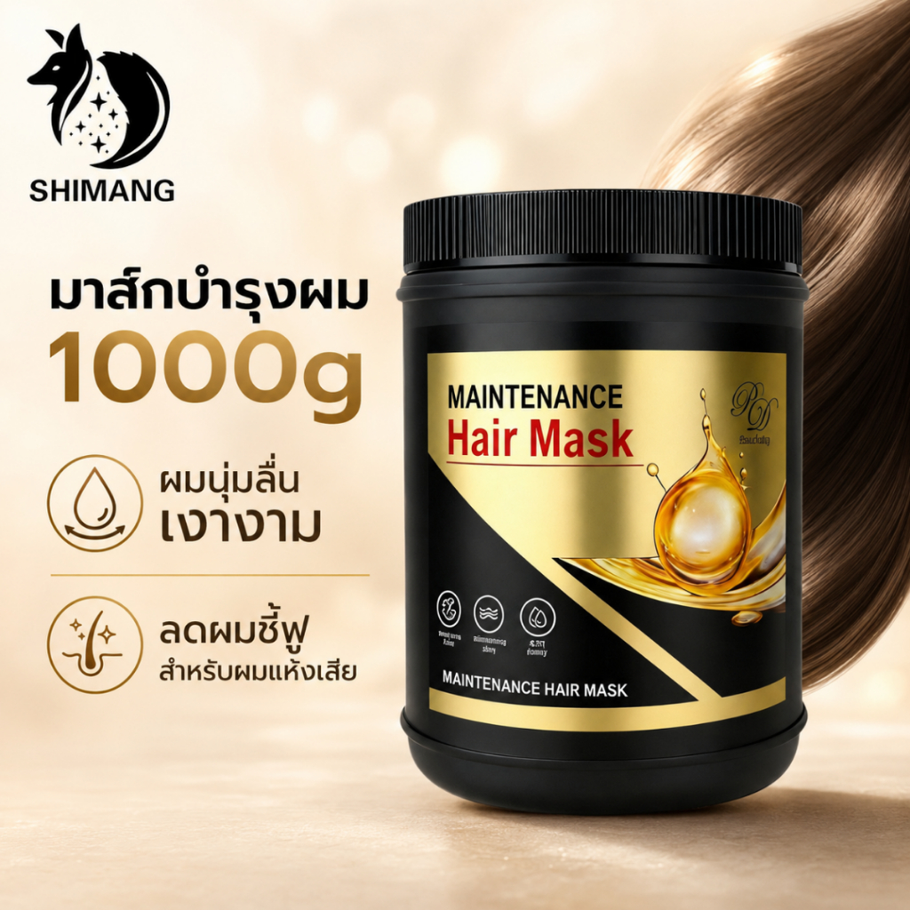 SHIMANG มาส์กผม 1000g ครีมหมักผม ทรีทเม้นท์ผมแห้งเสีย ลดชี้ฟู ผมนุ่มลื่น เงางาม กลิ่นหอม ใช้ทุกวัน พร้อมส่ง