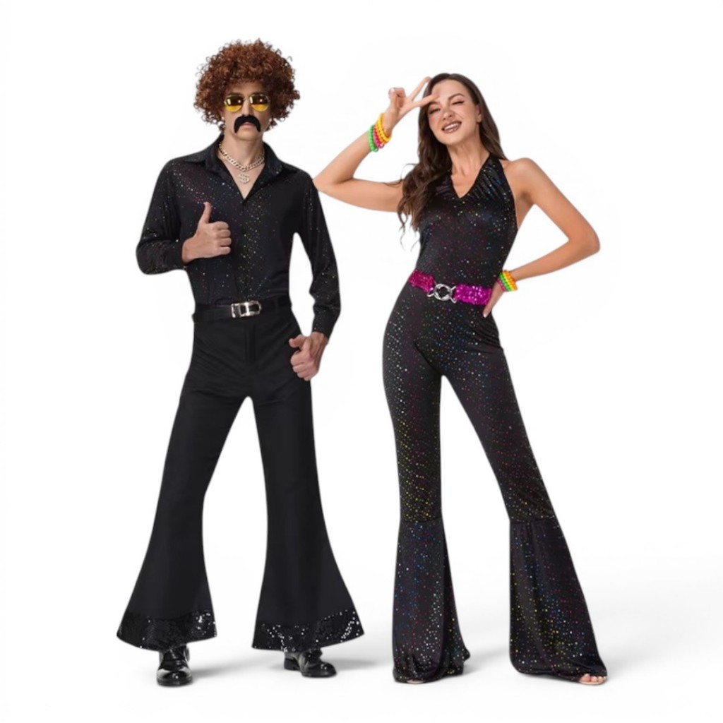 MS4126, MS45B ชุดฮิปปี้ ดิสโก้ 60s,70s Party Disco Costume, Hippy Retro Groovy 1960s Costume ด่วนมีส่งGrabค่า