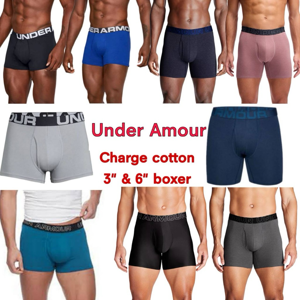 กางเกงชั้นใน Ua เนื้อผ้า Charge Cotton 3" & 6" Boxerjock