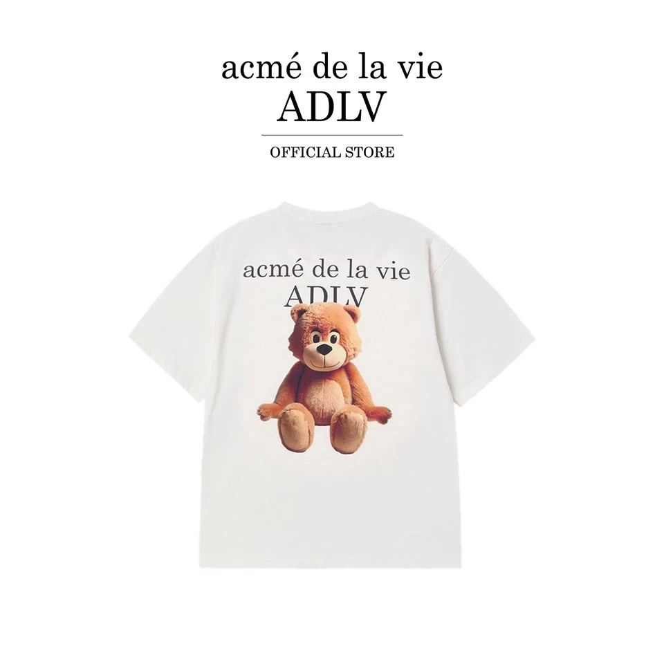 ADLV [acme de la vie] เสื้อยืด Oversize รุ่น Ac Bear Basic Logo Short Sleeve T-Shirt Cream (50163SBBSSU_F5CMXX)