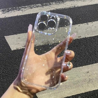 CrashStar ประกายแวววาว แบบใสเนื้อนุ่ม กันกระแทก เคสโทรศัพท์ Phone Case For iPhone 17 16 15 14 13 12 11 Pro Max Plus Mini