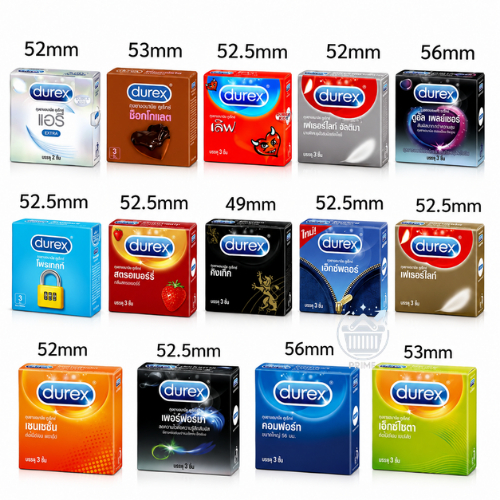 Durex Condom ถุงยางอนามัย ดูเร็กซ์ กล่องเล็ก รวมขนาด เลือกด้านใน