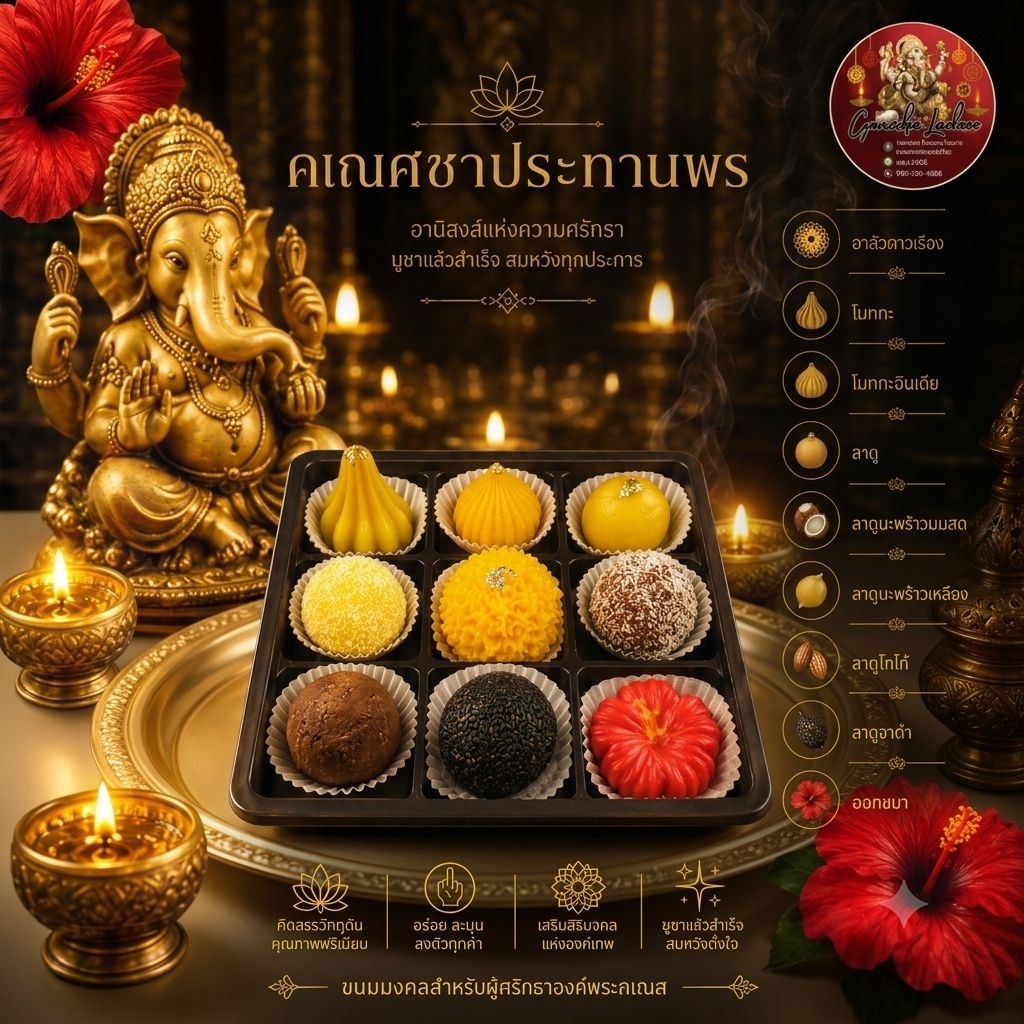 คเณชาประทานพร ขนมรวมสูตรไหว้พระพิฆเนศ 9 อย่าง