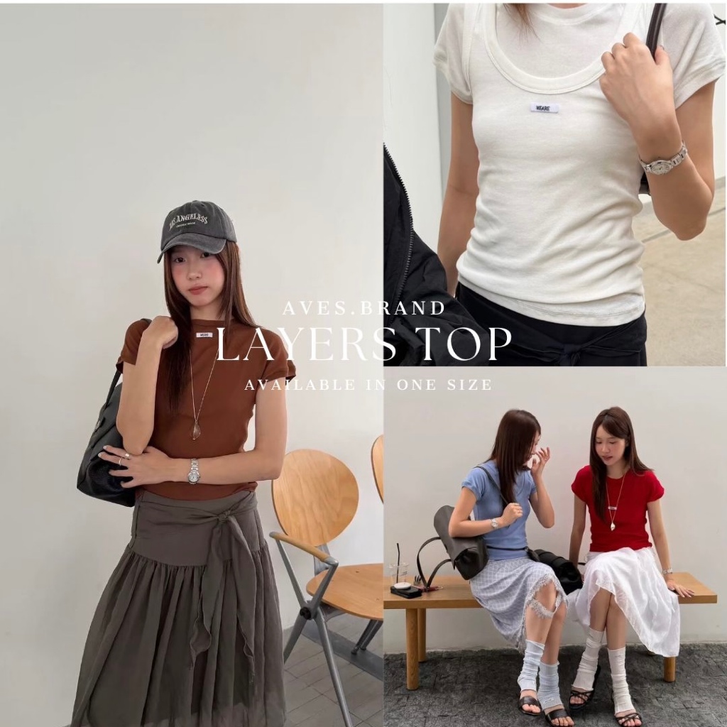 AVES.BRAND LAYERS TOP เสื้อยืดเลเยอร์สองชั้น