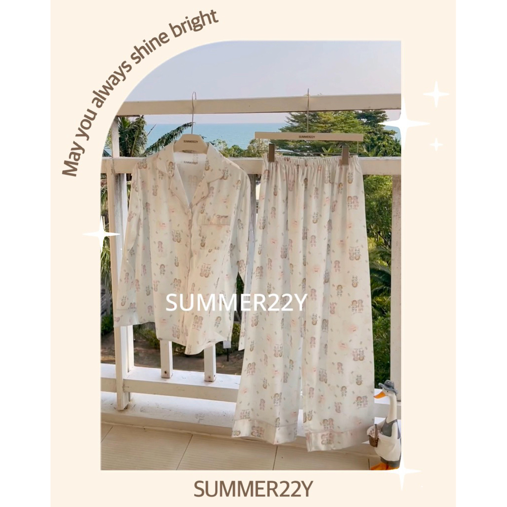 SUMMER22Y  sleepwear ♡ ชุดนอนลายน้องหมี 🧸🧺🫧