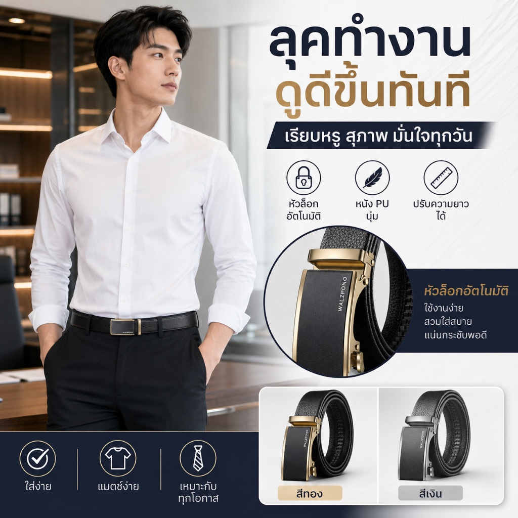 กระเป๋าสตางค์ผู้ชาย WALESPOLO สีดำ สีเทา ช่องใส่บัตรครบ รูปที่ 6