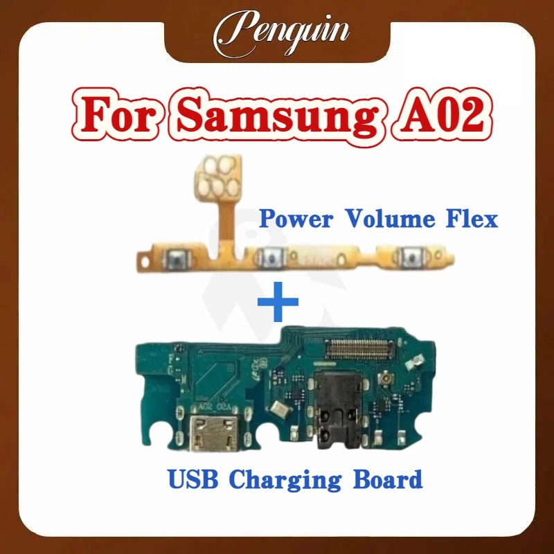 บอร์ดชาร์จ USB Flex สําหรับ Samsung A02 Power Volume Flex Button Switch USB Charging Port Board