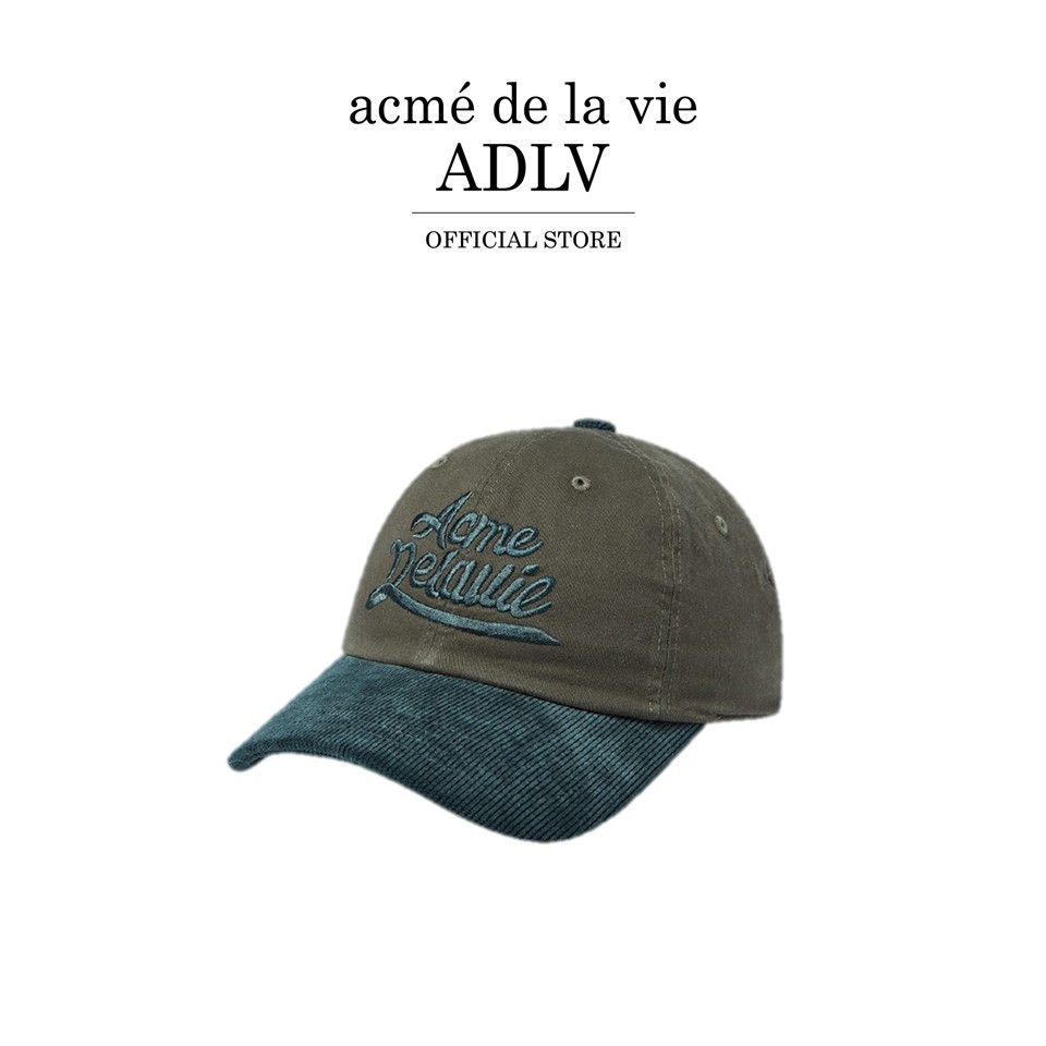 ADLV [acme de la vie] หมวก Corduroy Color Scheme Ball Cap Green (50052SCSCAU_H5GNXX)