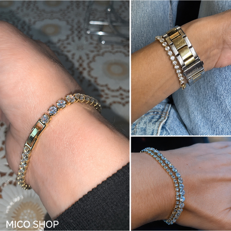สร้อยข้อมือโซ่เทนนิส ดีไซน์ทันสมัย สำหรับผู้หญิง รูปที่ 8