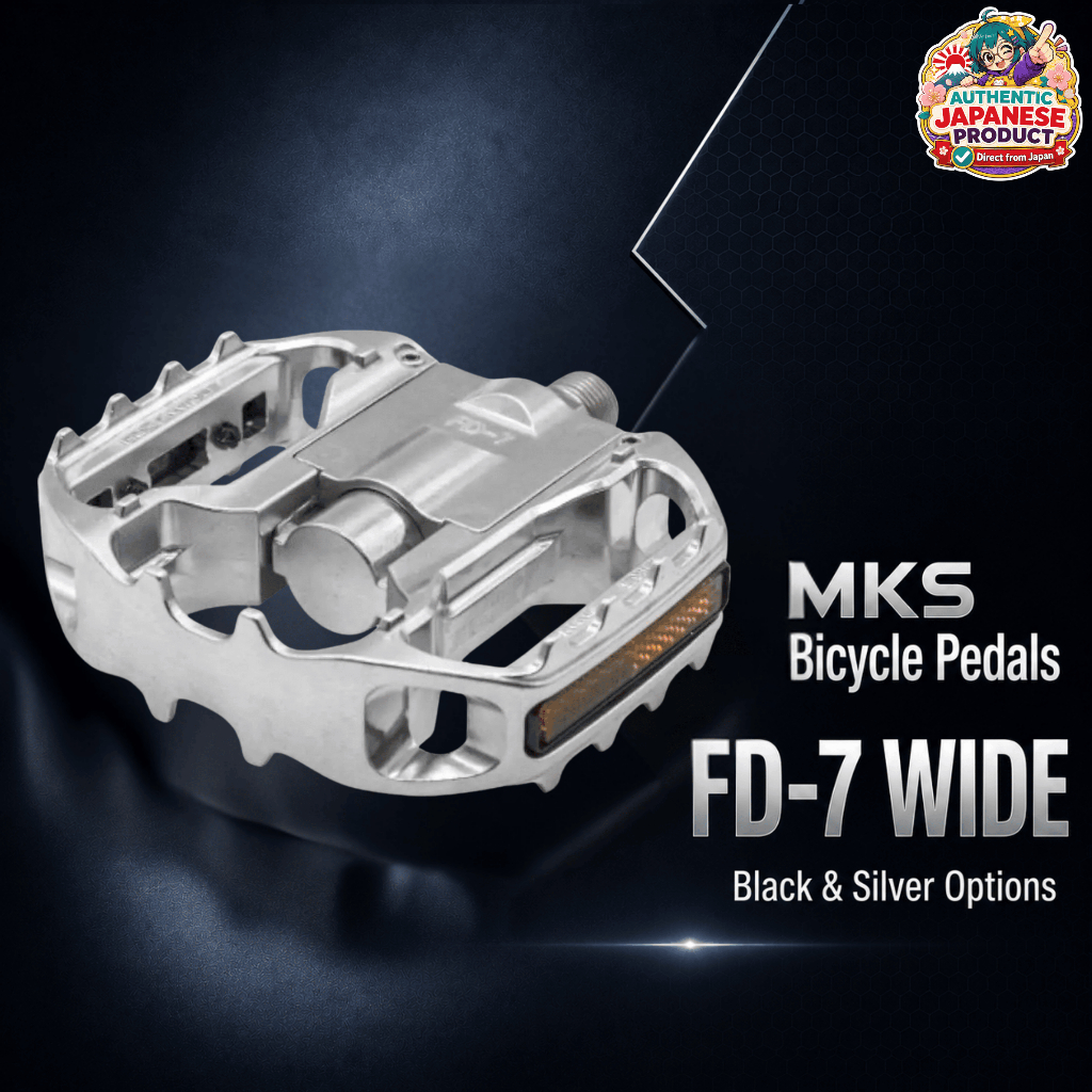 MKS Bicycle Pedals FD-7 WIDE - Black & Silver Options