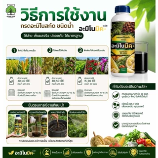 อะมิโนมิคพลัสตราเทพมงคล ขวด 1L แพ็ค 2 ขวด อาหารเสริมพืชทางใบชนิดน้ำ เร่งบำรุงพืชทุกชนิด สูตรออแกนิก