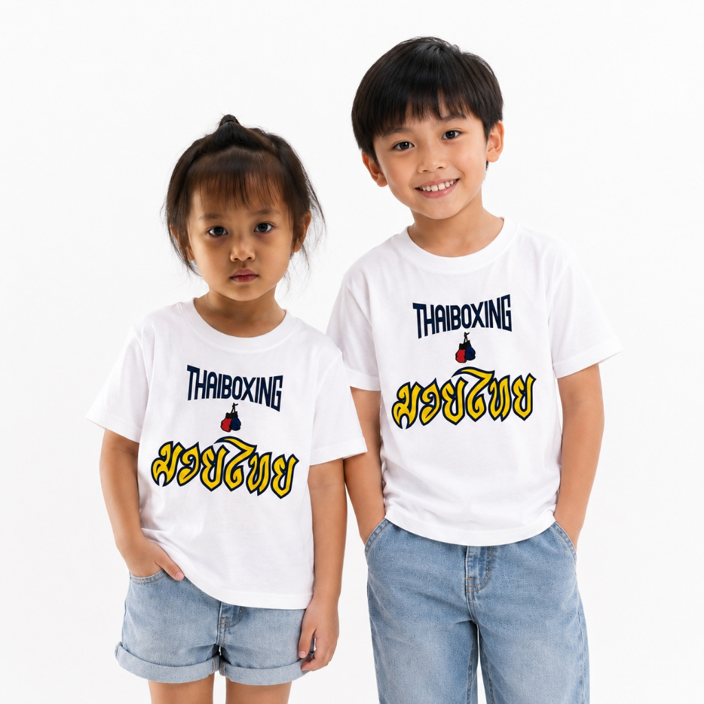 Paintmylove เสื้อยืดเด็ก ลายมวยไทย Thailand งานสกรีนพรีเมียม ผ้า Cotton 100% ใส่ได้ทั้งชายและหญิง